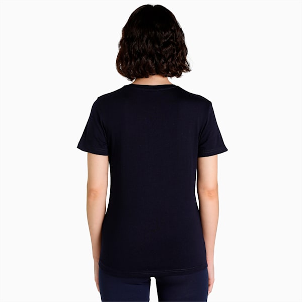 Patterned Graphic Logo Women's Regular Fit T-Shirt, Peacoat, extralarge-IND
