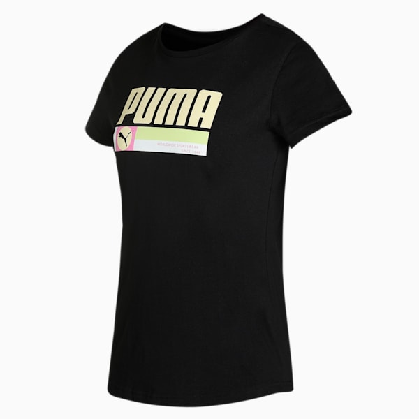 Graphic SW Logo Women's Regular Fit T-Shirt, Puma Black, extralarge-IND
