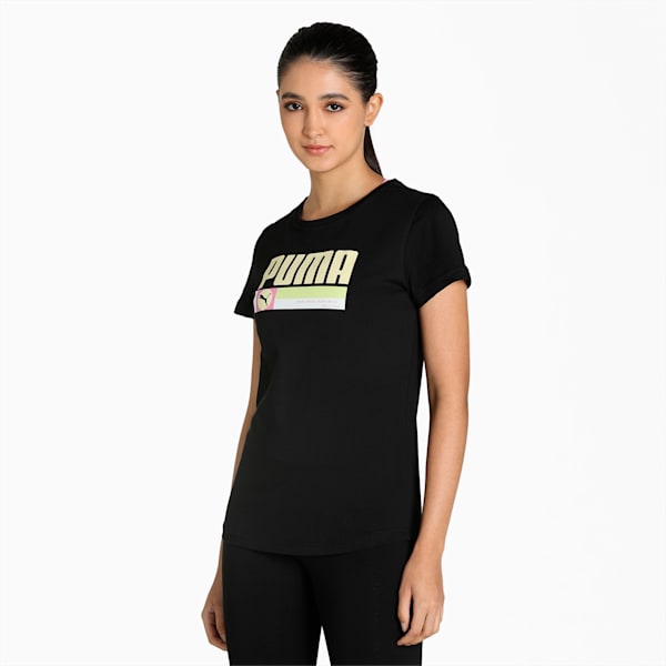 Graphic SW Logo Women's Regular Fit T-Shirt, Puma Black, extralarge-IND