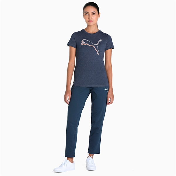 Graphic Cat Logo Women's Regular Fit T-Shirt, Peacoat Heather, extralarge-IND