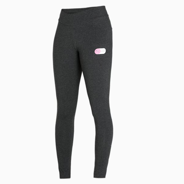 Swipe Graphic Logo Women's Tights, Dark Gray Heather, extralarge-IND