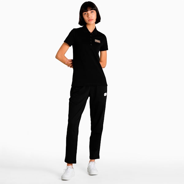 Foil Graphic Logo Women's Regular Fit Polo, Puma Black, extralarge-IND