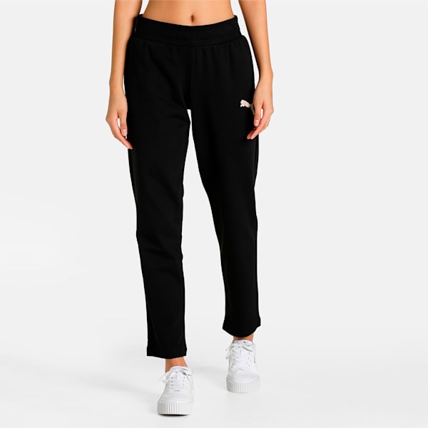 Patterned Cat Logo Women's Regular Fit Pants, Puma Black, extralarge-IND