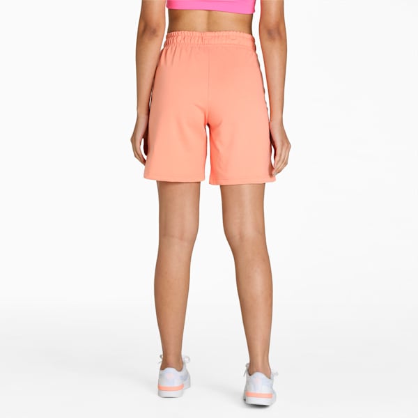 Camo Graphic Logo Women's Relaxed Fit Shorts, Peach Pink, extralarge-IND