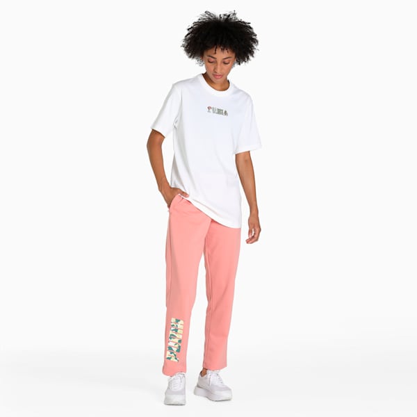 Zippered Women's Regular Fit Camo Graphic Pants, Rosette, extralarge-IND