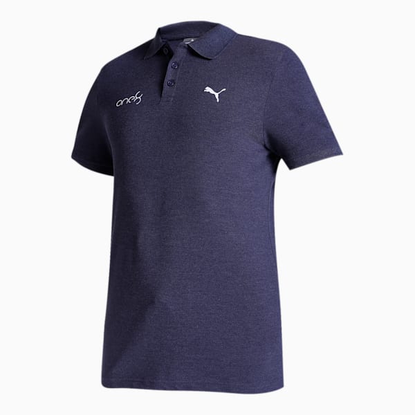 PUMA x one8 Men's Heather Slim Fit Polo, PUMA Navy, extralarge-IND