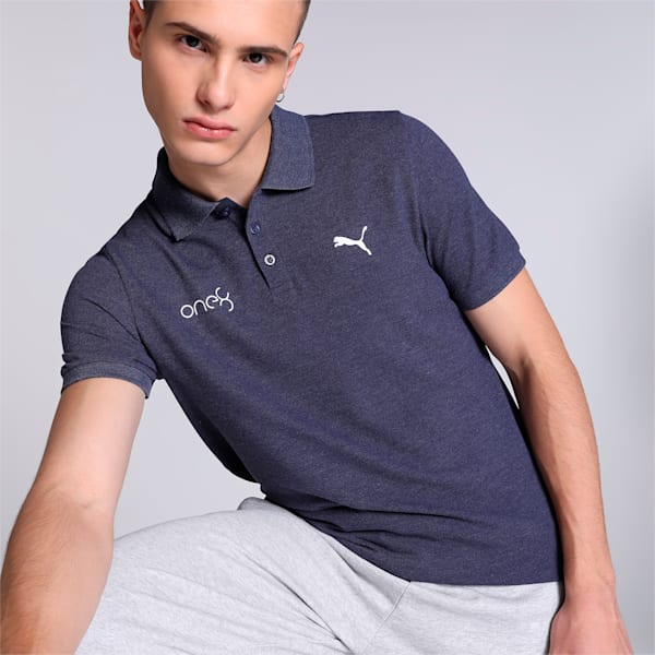 PUMA x one8 Men's Heather Slim Fit Polo, PUMA Navy, extralarge-IND