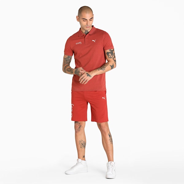 PUMA x one8 Men's Heather Slim Fit Polo, Chili Oil Heather, extralarge-IND