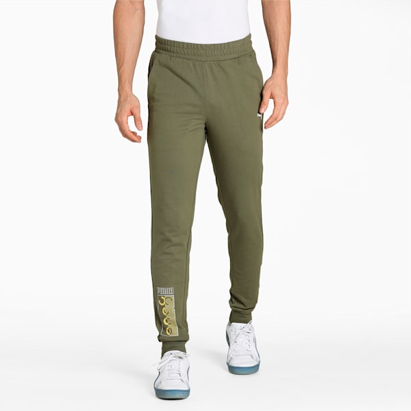 PUMA x one8 Graphic Men's Pants, Dark Green Moss, extralarge-IND