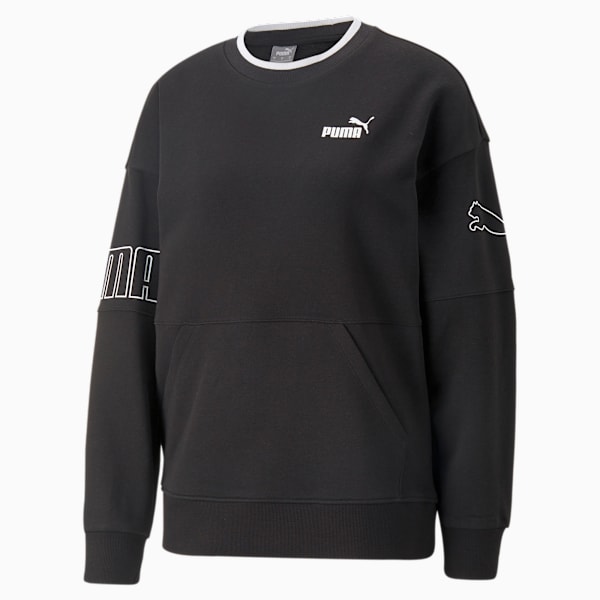 Power Colorblock Crew Women's Sweatshirt, PUMA Black, extralarge-IND