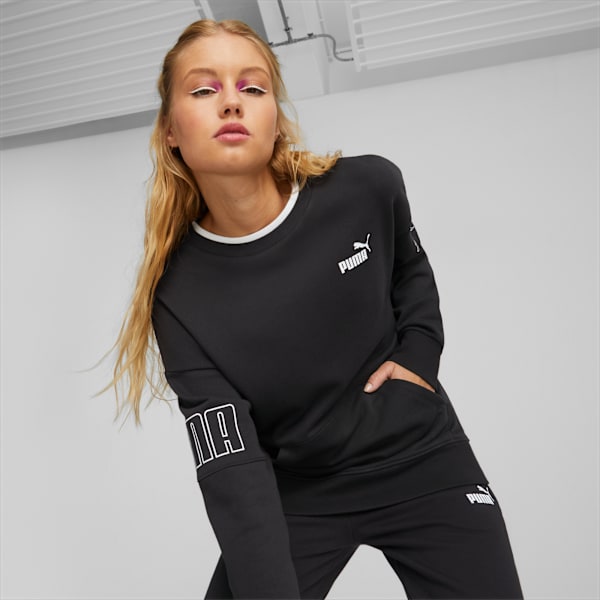 Power Colorblock Crew Women's Sweatshirt, PUMA Black, extralarge-IND
