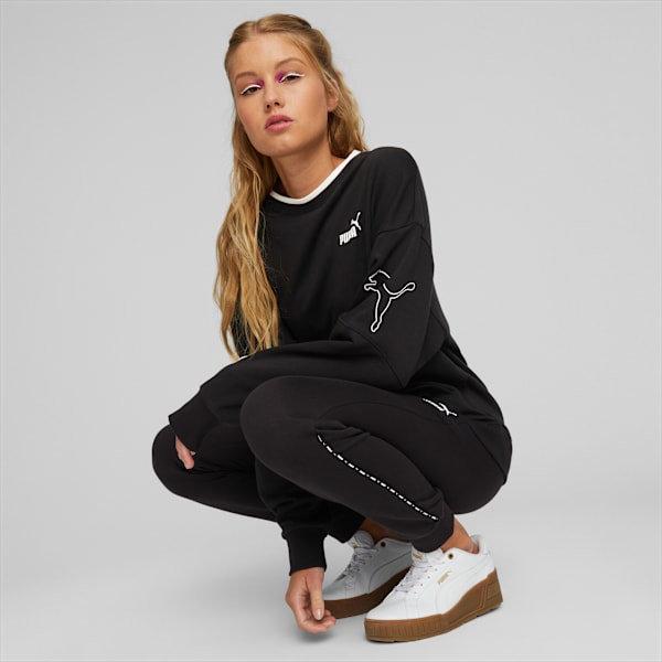 Power Colorblock Crew Women's Sweatshirt, PUMA Black, extralarge-IND