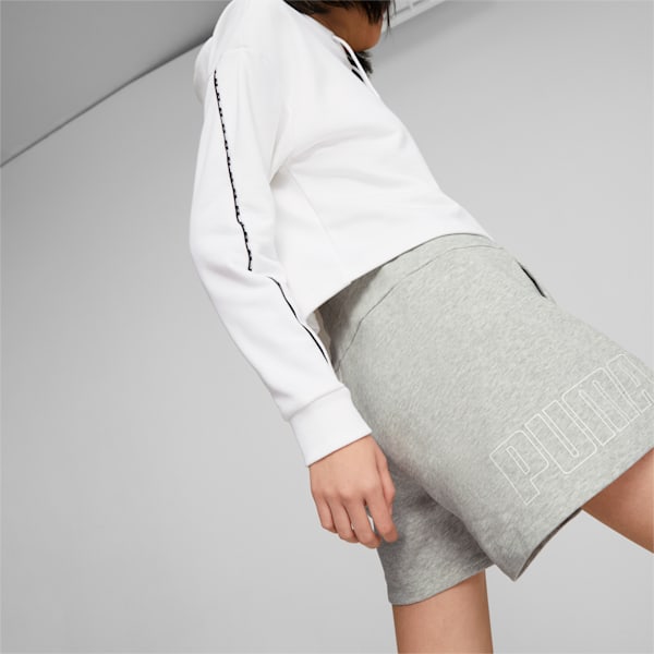 PUMA Power Colorblock Women's Regular Fit Shorts, Light Gray Heather, extralarge-AUS