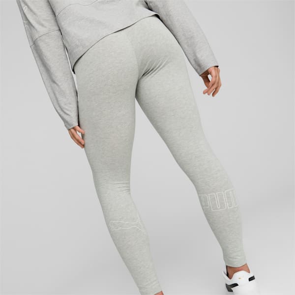 PUMA POWER Women's Tights, Light Gray Heather, extralarge-IND