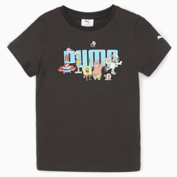 PUMA x SPONGEBOB Logo Kids' Regular Fit T-Shirt, PUMA Black, extralarge-AUS