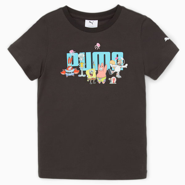 PUMA x SPONGEBOB Logo Kids' Regular Fit T-Shirt, PUMA Black, extralarge-IND