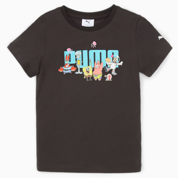 PUMA x SPONGEBOB Logo Kids' T-Shirt, PUMA Black
