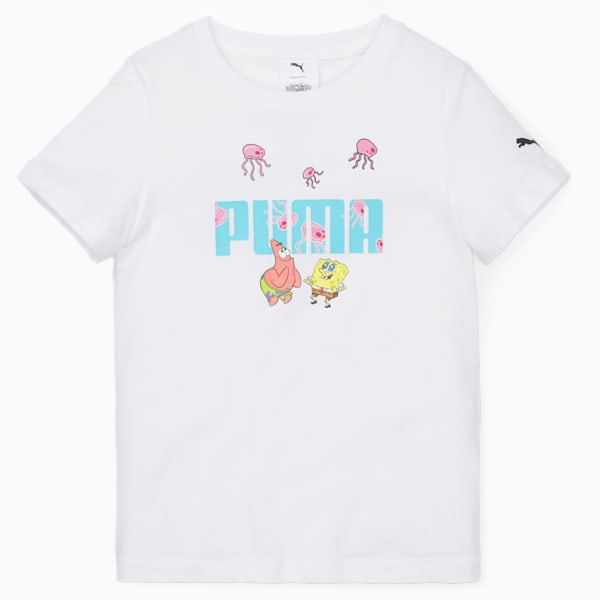 PUMA x SPONGEBOB Logo Kids' T-Shirt, PUMA White