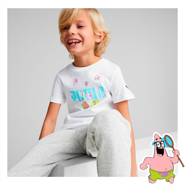 PUMA x SPONGEBOB Logo Kids' T-Shirt, PUMA White