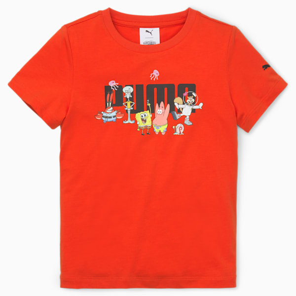 PUMA x SPONGEBOB Logo Kids' T-Shirt, Warm Earth