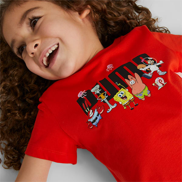 PUMA x SPONGEBOB Logo Kids' T-Shirt, Warm Earth