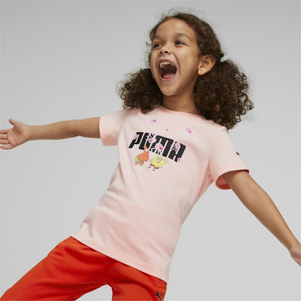 PUMA x SPONGEBOB Logo Kids' Regular Fit T-Shirt, Rose Dust, extralarge-AUS