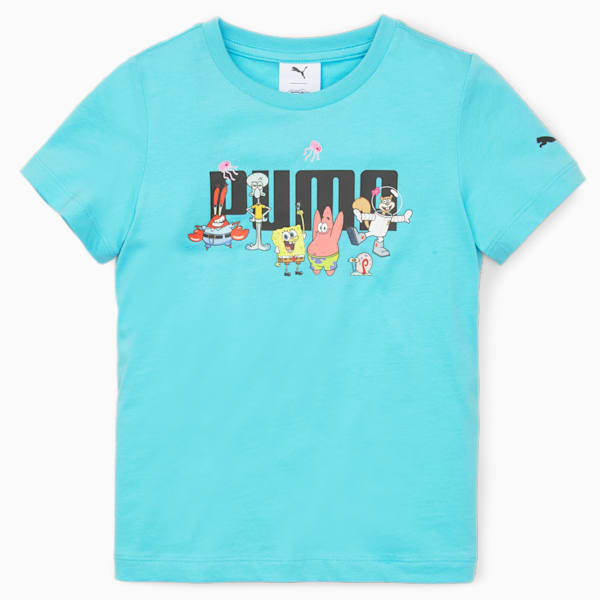 PUMA x SPONGEBOB Logo Kids' T-Shirt, Hero Blue