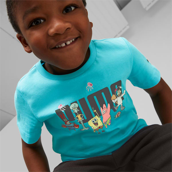 PUMA x SPONGEBOB Logo Kids' T-Shirt, Hero Blue