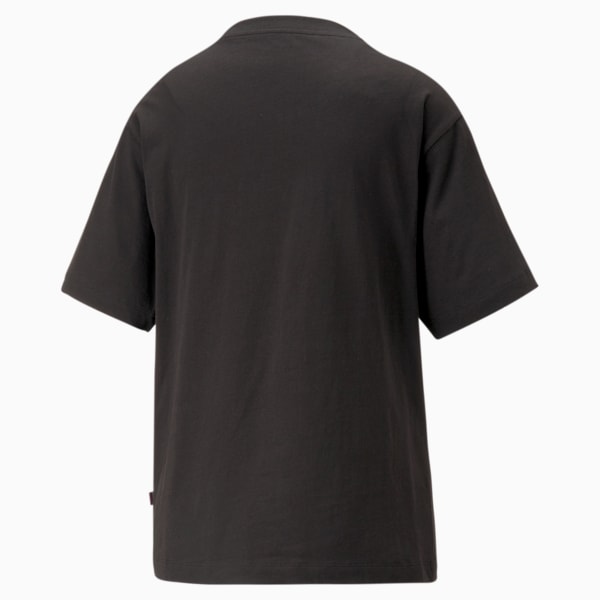 Essential+ LOVE IS LOVE Women's Relaxed Fit T-Shirt, PUMA Black, extralarge-IND