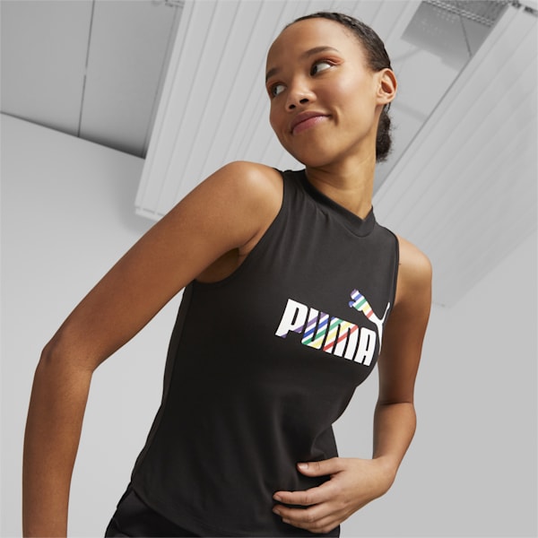 LOVE IS LOVE Women's Slim Fit Tank, PUMA Black, extralarge-IND