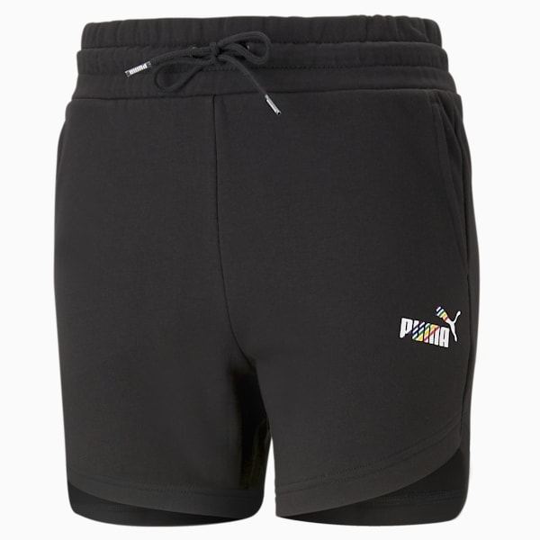 LOVE IS LOVE Women's Regular Fit Shorts, PUMA Black, extralarge-IND