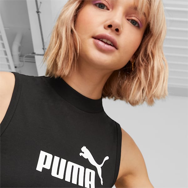 Essentials Slim Logo Tank Top Women, PUMA Black