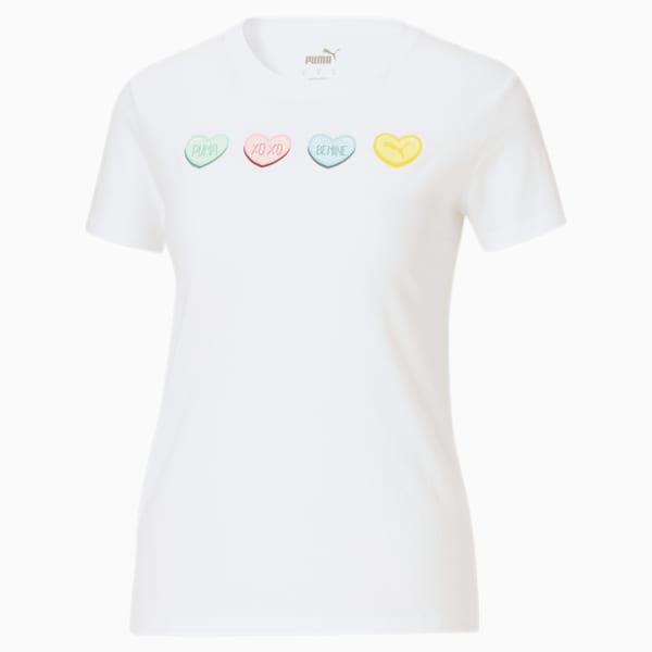 T-shirt Conversation Hearts, femme, Blanc PUMA