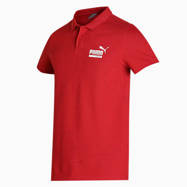 Graphic Pique Men's Slim Fit Polo, Intense Red, extralarge-IND