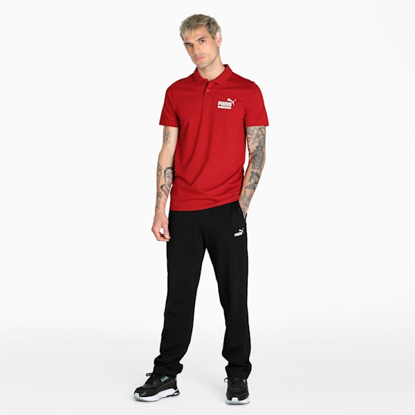 Graphic Pique Men's Slim Fit Polo, Intense Red, extralarge-IND