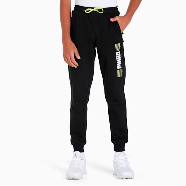 Graphic Logo Youth Regular Fit Pants, PUMA Black, extralarge-IND