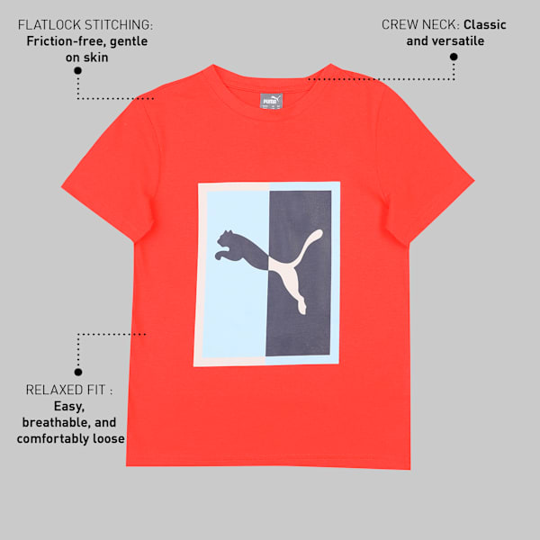 Graphic Box Logo Youth Regular Fit T-Shirt, Grenadine, extralarge-IND