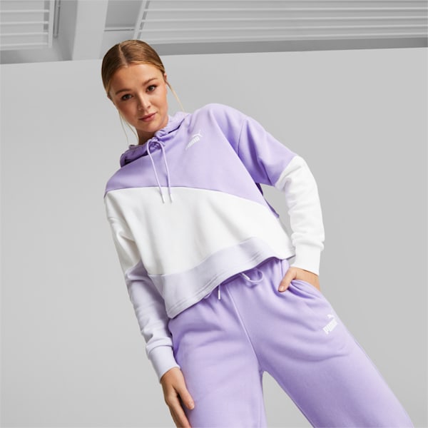 PUMA POWER Cat Women's Relaxed Fit Hoodie, Vivid Violet, extralarge-IND