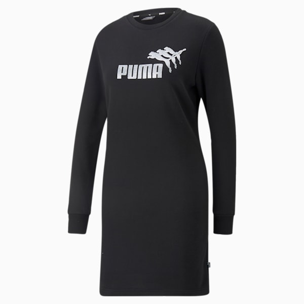 Sparkle Women's Crew Neck Dress, Puma Black