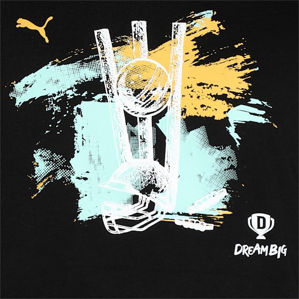 PUMA x Dream 11 Graphic Men's Slim Fit T-Shirt, Puma Black, extralarge-IND