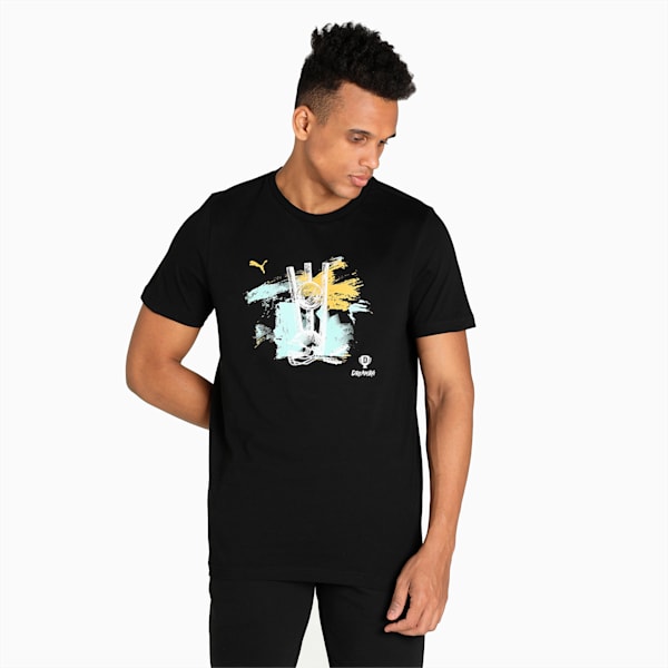 PUMA x Dream 11 Graphic Men's Slim Fit T-Shirt, Puma Black, extralarge-IND
