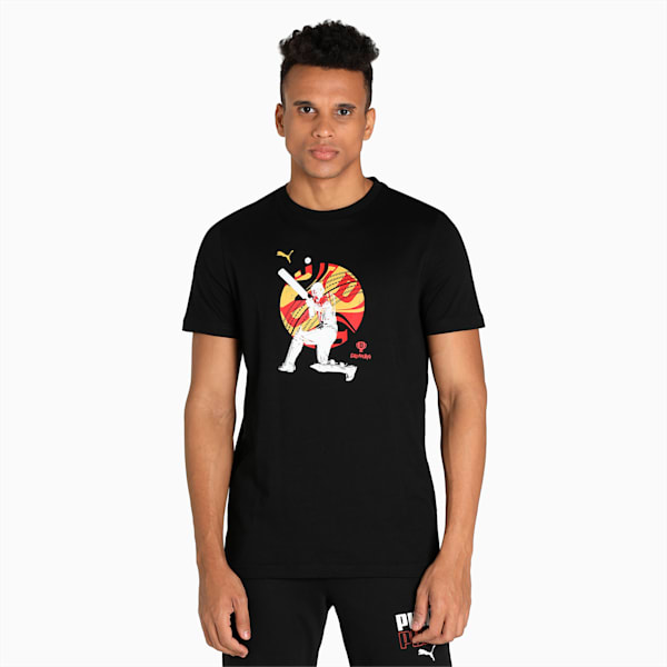 PUMA x Dream11 Graphic Men's Slim Fit T-Shirt, Puma Black, extralarge-IND