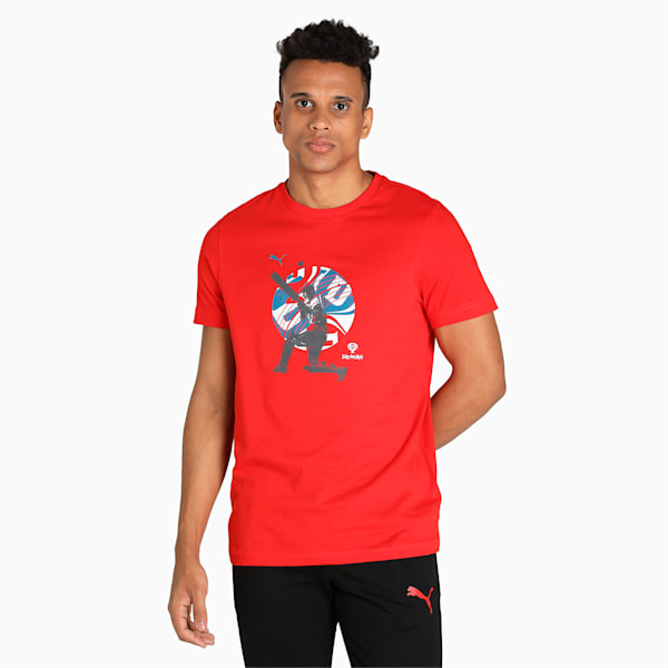 PUMA x Dream11 Graphic Men's Slim Fit T-Shirt, High Risk Red, extralarge-IND