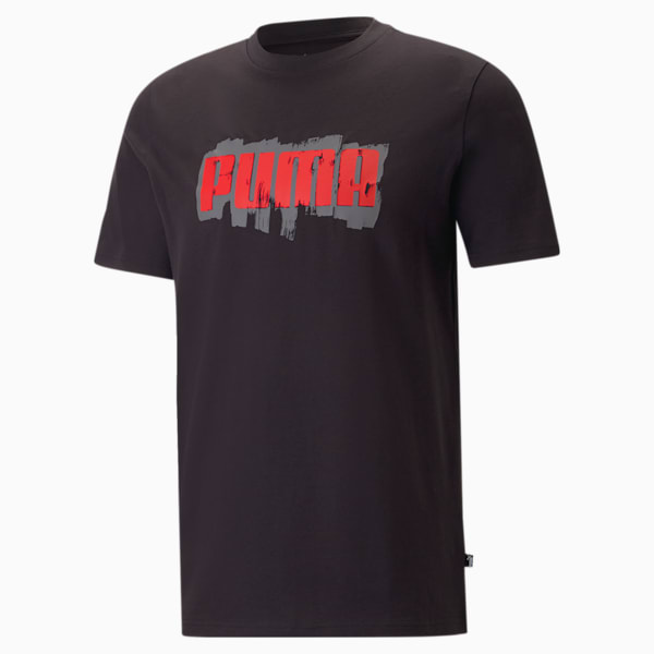 PUMA Graphics Wording Men's Regular Fit T-Shirt, PUMA Black, extralarge-AUS