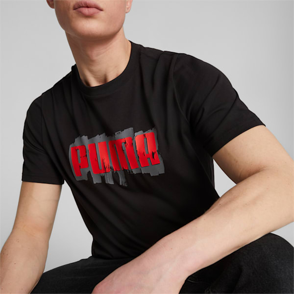 PUMA Graphics Wording Men's Regular Fit T-Shirt, PUMA Black, extralarge-AUS
