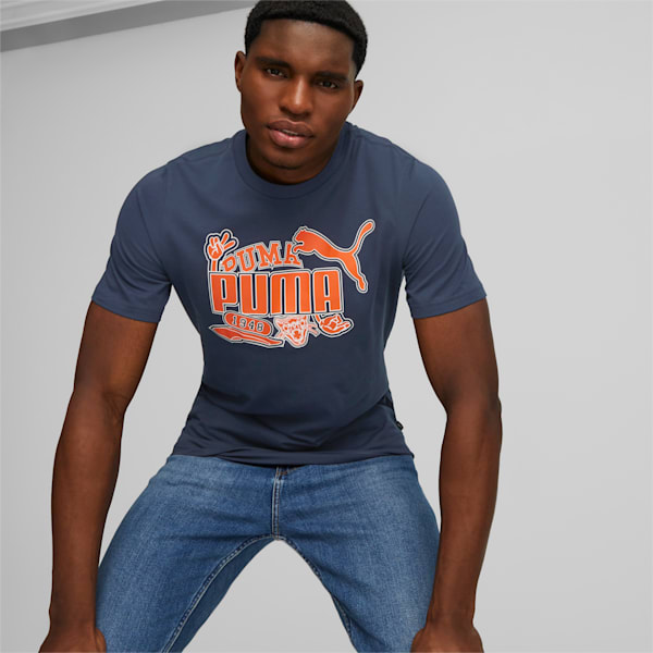 PUMA Graphics Icon Men's Regular Fit T-Shirt, Dark Night, extralarge-IND