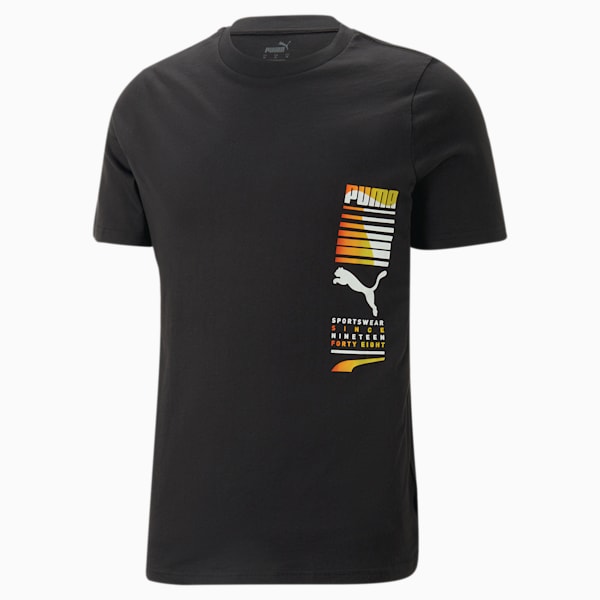 PUMA Graphics Multicolor Men's Regular Fit T-Shirt, PUMA Black, extralarge-IND