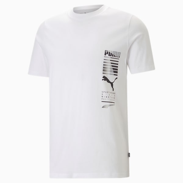 PUMA Graphics Multicolor Men's Regular Fit T-Shirt, PUMA White, extralarge-IND