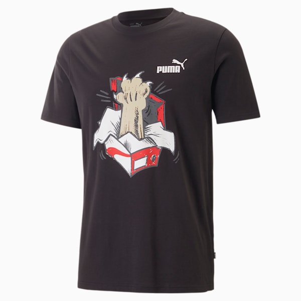 PUMA Graphics Sneaker Men's Regular Fit T-Shirt, PUMA Black, extralarge-IND