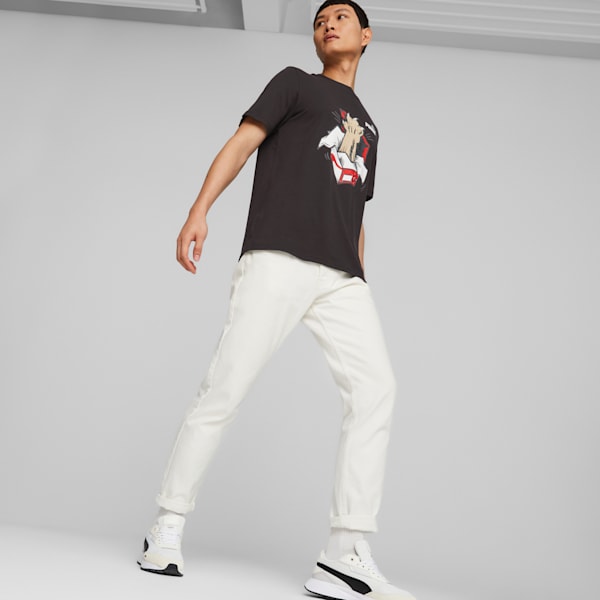 PUMA Graphics Sneaker Men's Regular Fit T-Shirt, PUMA Black, extralarge-IND